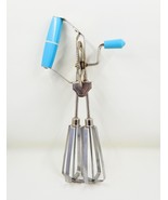 Vintage Handheld Mixer Turquoise Handle Japan Stainless Steel Egg Beater - £15.00 GBP