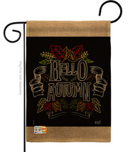 Charlkboard Hello Autumn Burlap - Impressions Decorative Garden Flag G135108-DB - £18.31 GBP