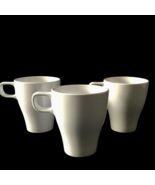 IKEA Lot of 3 Fargrik  White Coffee Mugs Tea Cups 8 oz Stackable 4&quot; Tall - $22.25