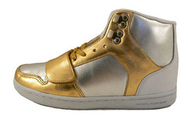Creative Recreation Womens Gold Silver Cesario Hi Top Gym Shoes Sneakers 5.5 NIB - £20.84 GBP