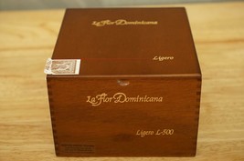 Vintage Tobacco Wood Cigar Box La Flor Dominicana Ligero L-500 - $18.69