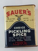 Vintage, Sauer&#39;s Choice Pickling Spice Tin, Richmond VA,  Empty, No lid - $5.00