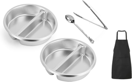 2 Pack  2.5 Inch Deep round Divided Food Pan for 6 Qt Chafing Dish Anti-Ja - $3,605.54 MXN