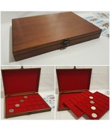 Wooden Coin Tray Cabinet Coin/Medal Storage Box 2 Trays Collection Holde... - £41.72 GBP