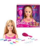 Barbie Doll Styling Head, Blond Hair with 20 Colorful Accessories, Doll ... - $25.52
