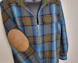 Lauren Ralph Lauren Wool Full Zip Shirt Jacket Leather Patches Mens M Bl... - $26.72