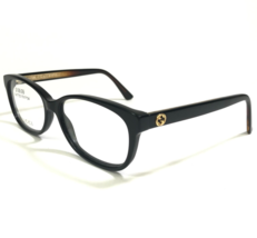 Gucci Eyeglasses Frames GG0309O 001 Black Brown Gold Logos Full Rim 54-15-140 - $140.03
