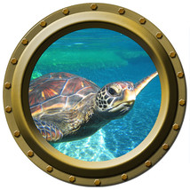 Sea Turtle Watching You - Porthole Wall Decal - £11.24 GBP