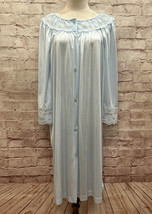 Vintage Gilead nylon baby blue lace button front nightgown MEDIUM - $34.00