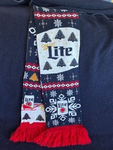 Red White &amp; Blue Miller Lite Advertising Acrylic Spandex Winter Neck Scarf –  - £11.69 GBP