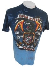 Five AR T Shirt Love Kills Slowly sz L cotton p2p 21 skull eagle roses blue - £11.81 GBP