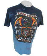 Five AR T Shirt Love Kills Slowly sz L cotton p2p 21 skull eagle roses blue - £11.67 GBP