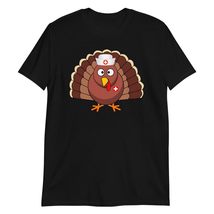 Turkey Nurse Unisex T-Shirt | Thanksgiving Nursing T-Shirt Black - £14.32 GBP+
