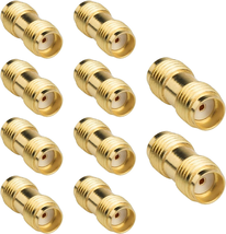 SMA Female to SMA Female Adapter, 10-Pack SMA Coupler Barrel RF Coaxial Connecto - £14.40 GBP