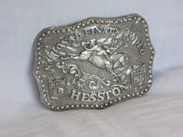 1986 Hesston National Finals Rodeo 3.5&quot; x 3&quot; Belt Buckle Unused - £15.16 GBP