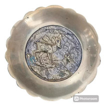 old Hanging Bronze Plate, Deer motifs. Check Stock - £38.68 GBP