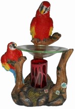 Red Parrot Aroma Burner Wax Tart Scented Oil Candle Warmer Electric Polyresin - £32.89 GBP