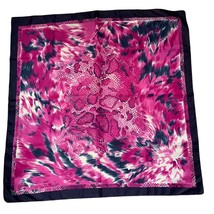 Womens Vibrant Pink &amp; Blue Animal Print Silk Scarf - $13.37