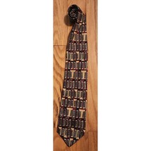 XMI Geometric Pattern Silk Tie Navy Burgundy Gold Classic Men&#39;s Business Necktie - $14.84