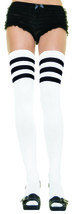 Leg Avenue Women&#39;s Athletic Three Striped Knee High Socks, White/Black, One Size - £36.39 GBP