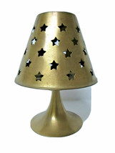  Brass Tone Candle Holder &amp; Topper Star Die Cut  Tea Light Luminary - £19.11 GBP