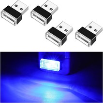 4 PCS USB LED Car Interior Atmosphere Lamp Portable Mini LED Night Light Plug in - £10.34 GBP