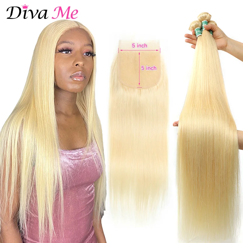613 Honey Blonde 8 - 40 Inch Brazilian Remy Straight Hair 3 4 Bundle with Free - £781.73 GBP