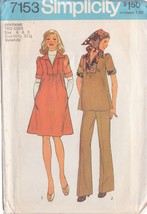 SIMPLICITY VTG 1975 PTRN 7153 SZ 6/8 MISSES&#39; MATERNITY DRESS OR TOP PANT... - £2.37 GBP