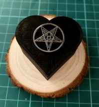 Handmade Acrylic Jewellery Box with Pentagram Witch Gothic Baphomet Devil Black - £10.14 GBP