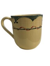 Lenox Tan Coffee Mug Green Scroll Border Ribbon Pattern Dishwasher Safe ... - $13.50