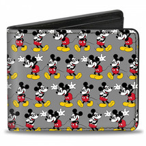 Mickey Mouse Nerdy Bi Fold Wallet Grey - $25.98