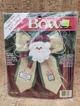 Vintage 1995 Burlap Bow Kit Dimensions Santa Stops Here Quick &amp; Easy No ... - $24.74