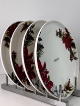 4 Dinner Plates Mikasa Hope Joy Bone China Christmas Poinsettia 11” New - $67.27