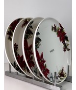 4 Dinner Plates Mikasa Hope Joy Bone China Christmas Poinsettia 11” New - $92.00 CAD