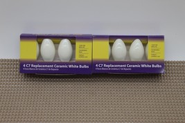 New Replacement Ceramic 8 White Bulbs C7 120V Candelabra Christmas Lot 2... - £9.09 GBP