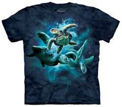 Sea Turtles Collage Hand Dyed Print T-Shirt The Mountain NEW UNWORN - £11.62 GBP