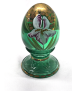 Vintage FENTON Hand Painted &amp; SIGNED Glass Egg Paperweight Decor Piece #... - $82.15 CAD