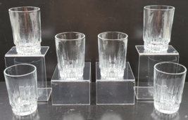 6 Arcoroc Lancer Juice Glasses Set Clear Clear Embossed Etch Cristal Fra... - $36.60