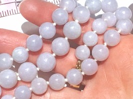 Diamonds Lavender NO Dye Jadeite Bead Strand 14k diamond clasp Necklace - £5,470.21 GBP