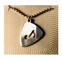 Pewter Guitar Pick Necklace - Music Note - £15.85 GBP