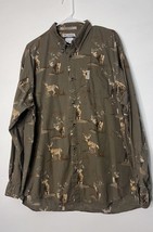 Columbia Button Down Shirt Mens Extra Large River Lodge Whitetail Deer O... - $14.01