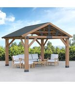 GAZEBOS PAVILION OUTDOOR BACKYARD PATIO HARDTOP GARDEN YARDISTRY WOOD DI... - $2,672.99