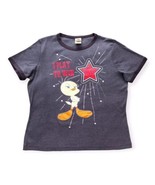 Vintage Looney Tunes Tweety Shirt Womens 14/16 Short Sleeve Ringer I Pla... - £29.79 GBP