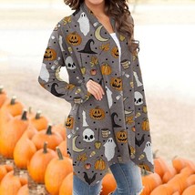 Oversized Women Fashion  Element Print Long-sleeved Jackets Casual Hoodie Round  - £162.03 GBP