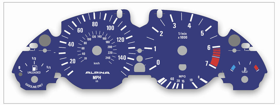 BMW e39 Instrument Cluster Face Alpina MPH version - $64.35