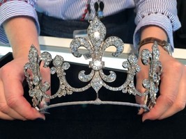 Handmade 925 Sterling Silver 30 CT Diamond Tiara Crown - £586.42 GBP