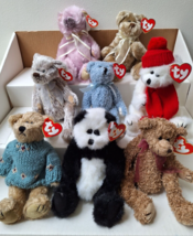 NWT Retired Lot 8 Ty Attic Treasures Jointed Beanies Bean Bag Plush Mostly Bears - £16.59 GBP