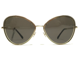 CHANEL Sunglasses 4266 c.395/3 Black Gold Round Cat Eye Frames w/ Gray Lenses - £205.36 GBP