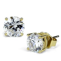 1.75Ct Round Simulated Diamond Solitaire Ear Stud Yellow Gold Plated Earring - £41.64 GBP