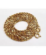 Diamond Cut Solid 14K Yellow Gold 1.4mm Rope Chain Necklace 18 in - £136.23 GBP